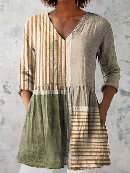 Simone | Long Blouse with V-Neck
