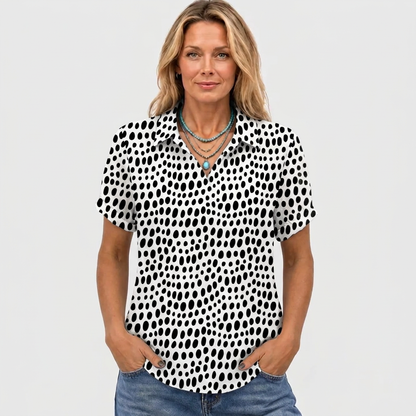 Sybil | Polka Dot Collared Top