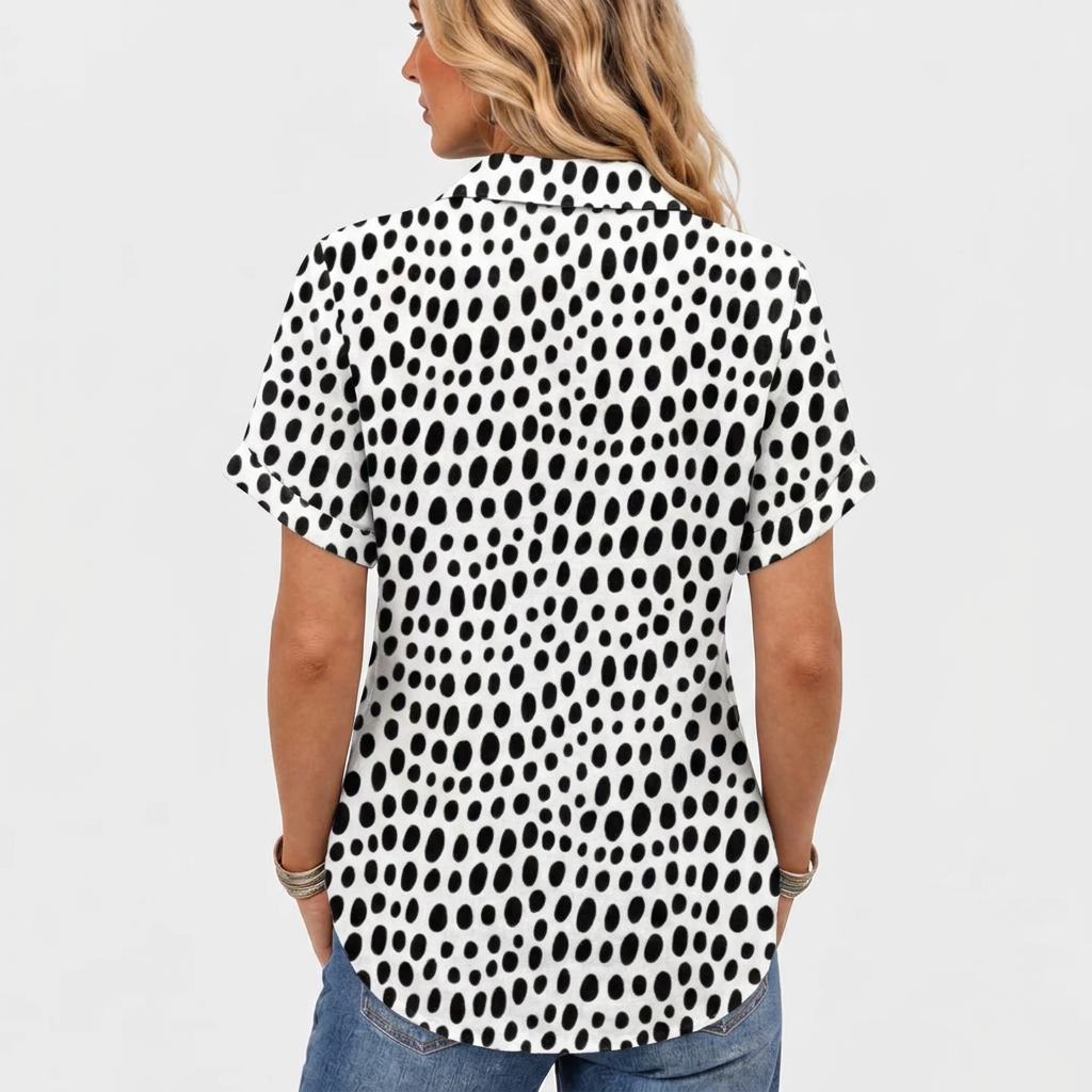 Sybil | Polka Dot Collared Top