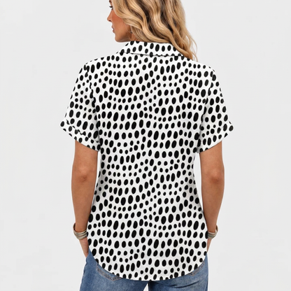 Sybil | Polka Dot Collared Top