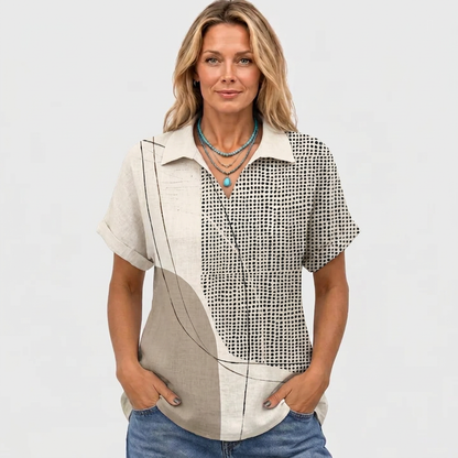 Olwyn | Abstract Collared Top
