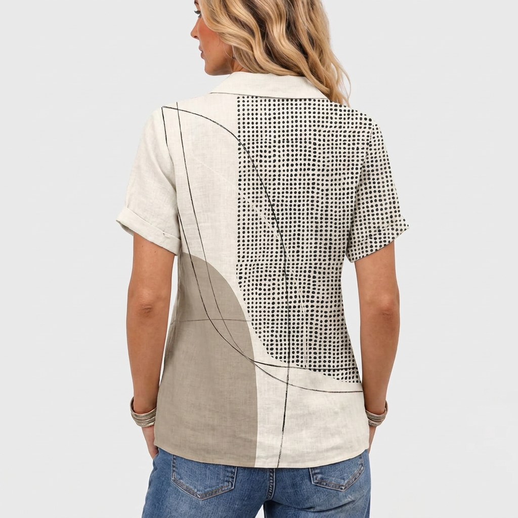 Olwyn | Abstract Collared Top