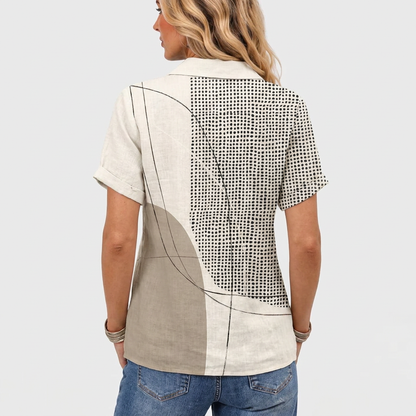 Olwyn | Abstract Collared Top