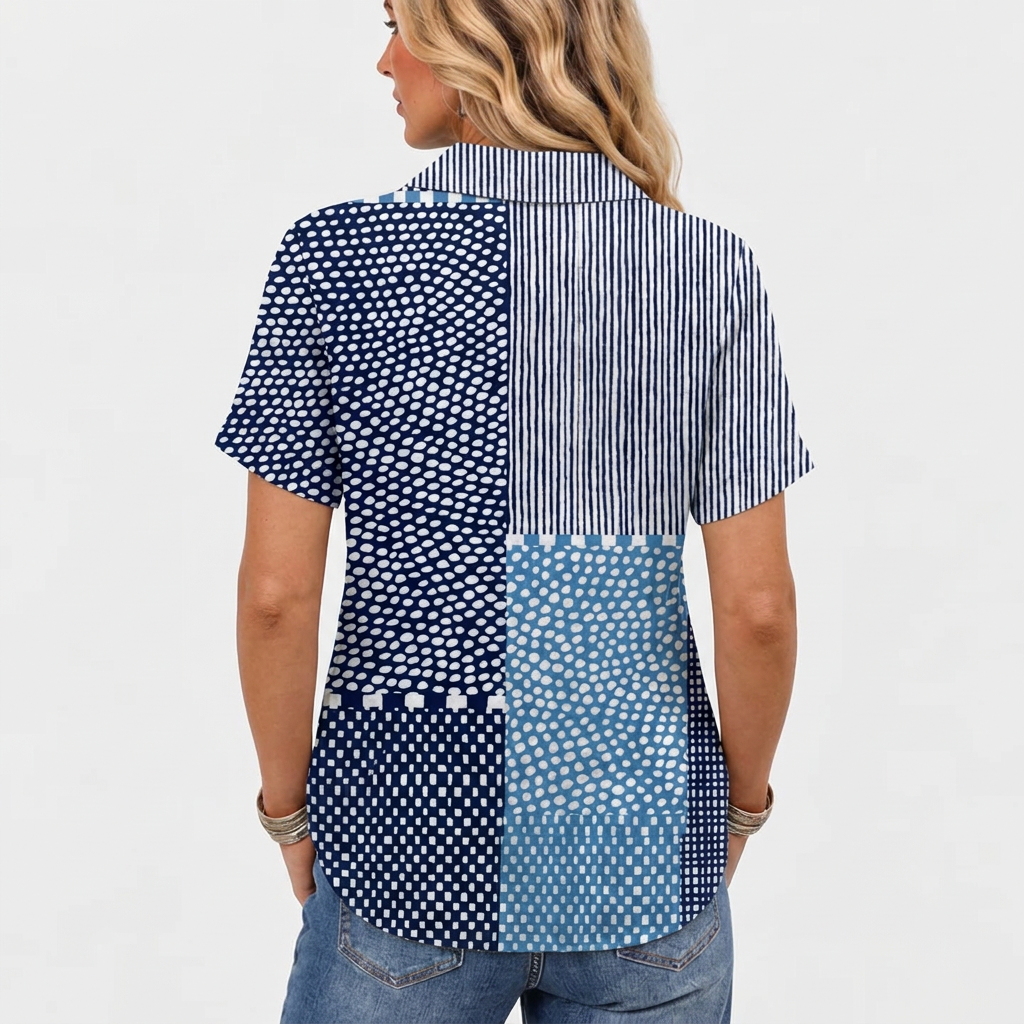 Lurline | Patchwork Collared Top