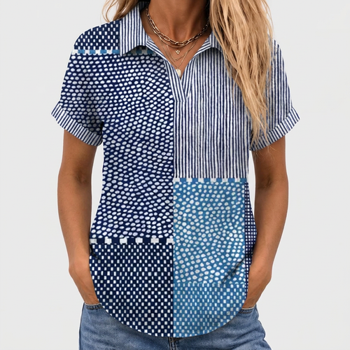 Lurline | Patchwork Collared Top