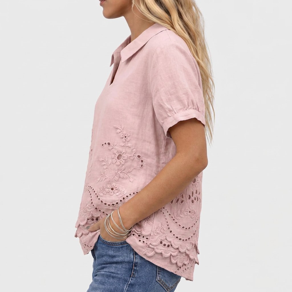 Jacinta | Floral Collared Top