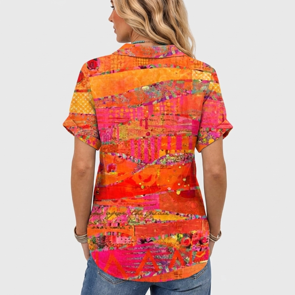 Imelda | Abstract Collared Top