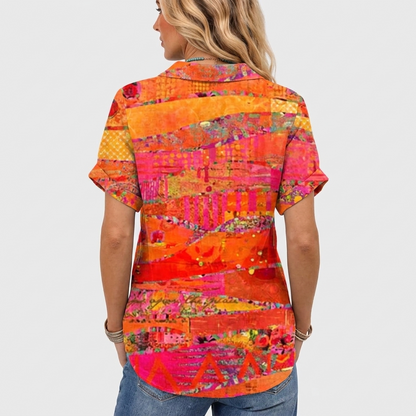 Imelda | Abstract Collared Top
