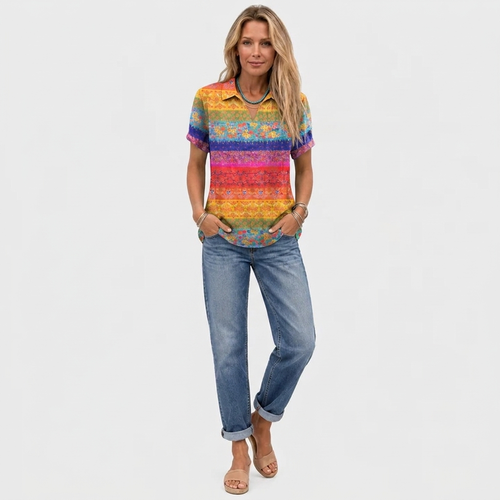 Ngaire | Floral Collared Top