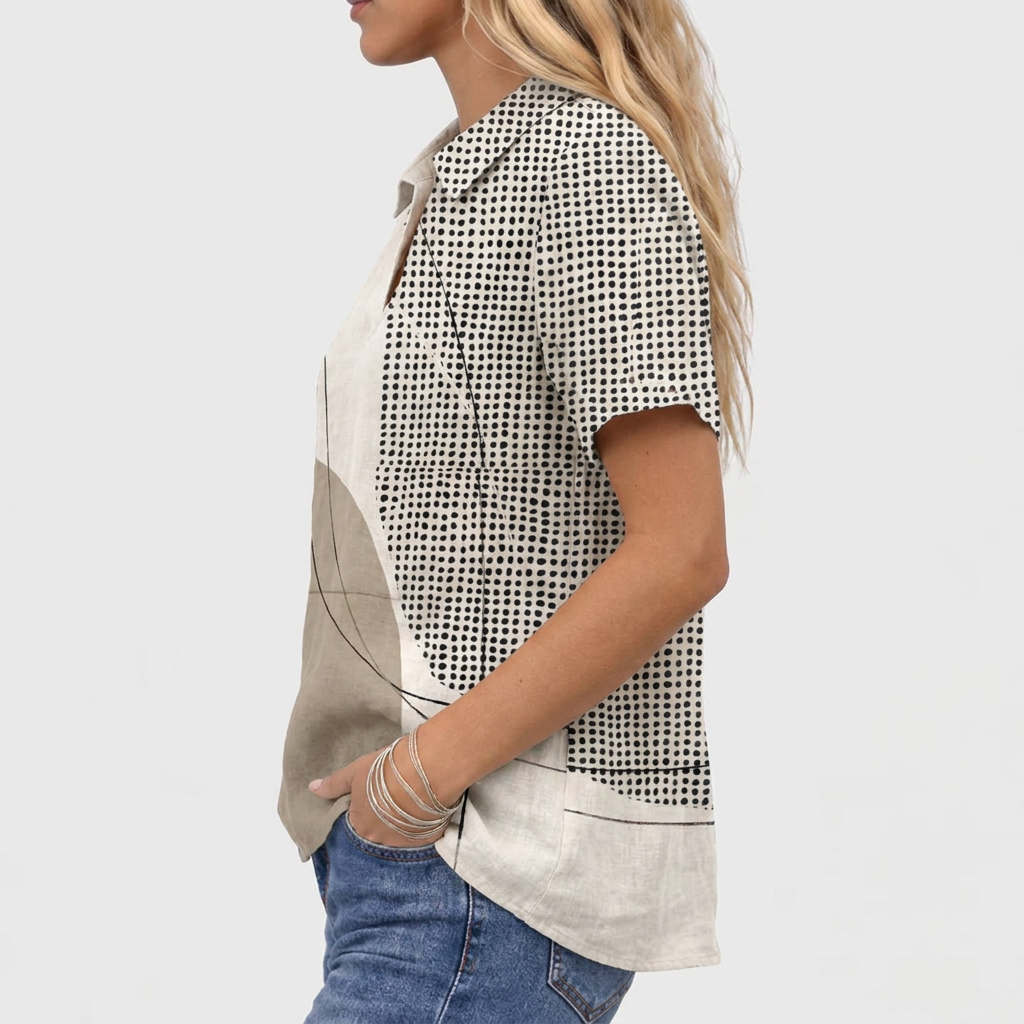 Olwyn | Abstract Collared Top