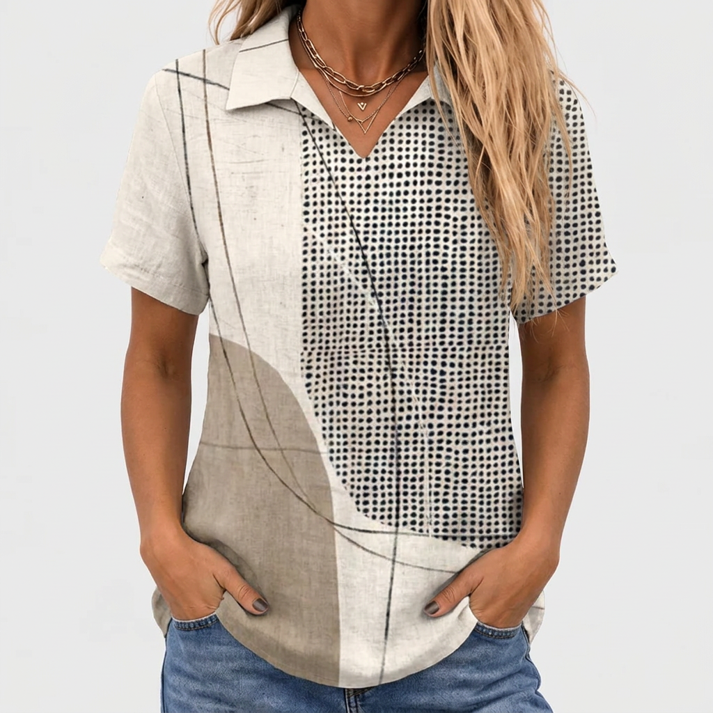 Olwyn | Abstract Collared Top