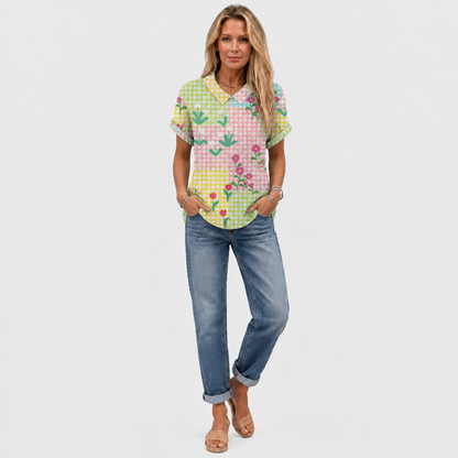 Lorinda | Gingham Collared Top