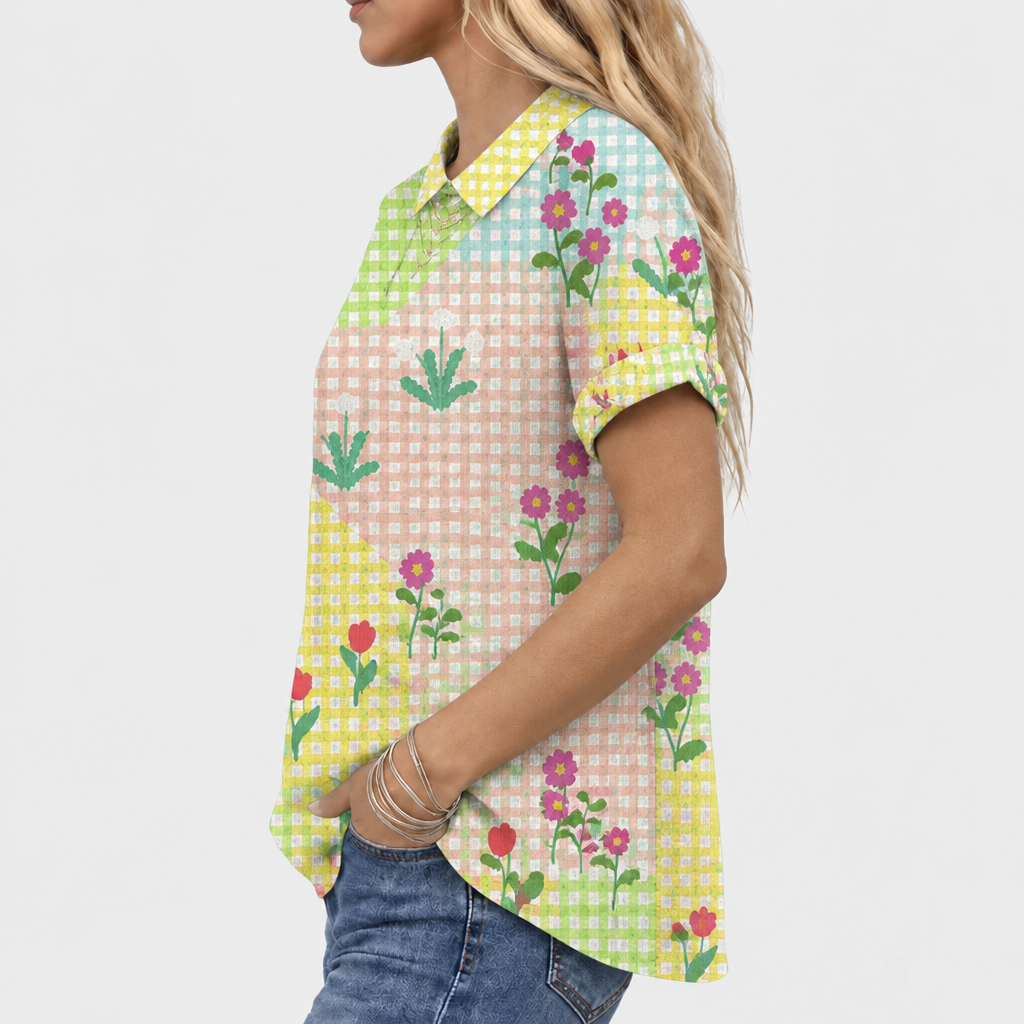 Lorinda | Gingham Collared Top
