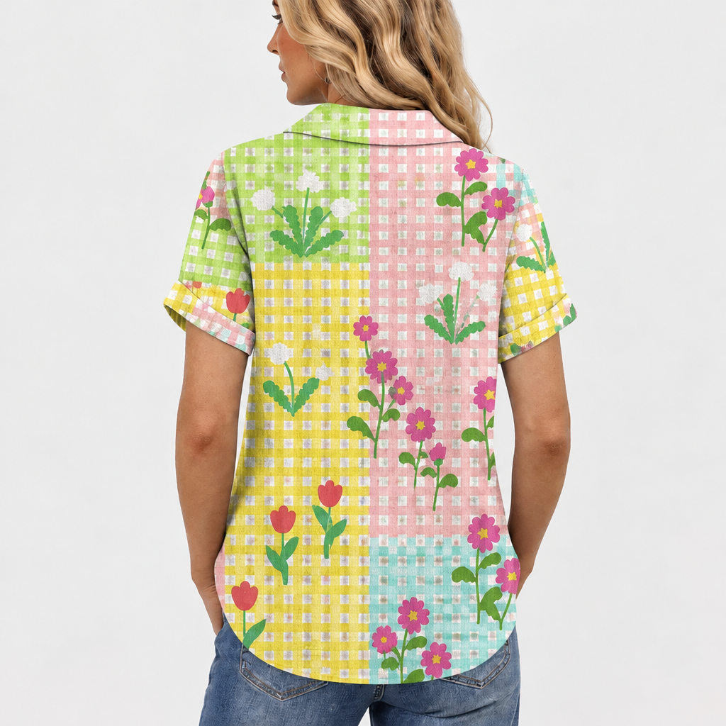 Lorinda | Gingham Collared Top