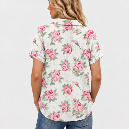 Ernestine | Rose Collared Top