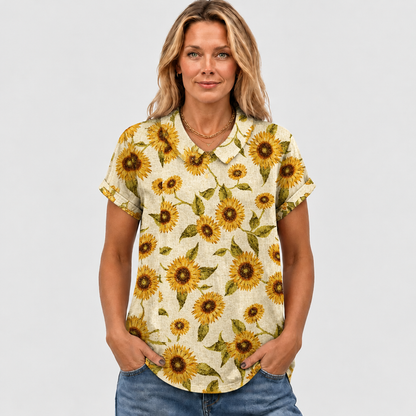 Petula | Sunflower Collared Top