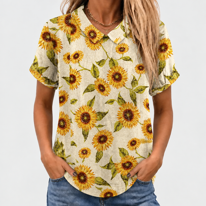 Petula | Sunflower Collared Top