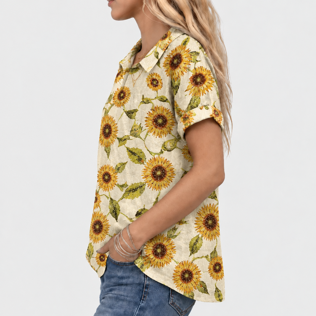Petula | Sunflower Collared Top