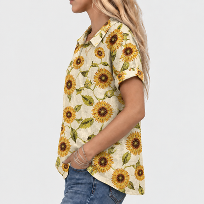 Petula | Sunflower Collared Top