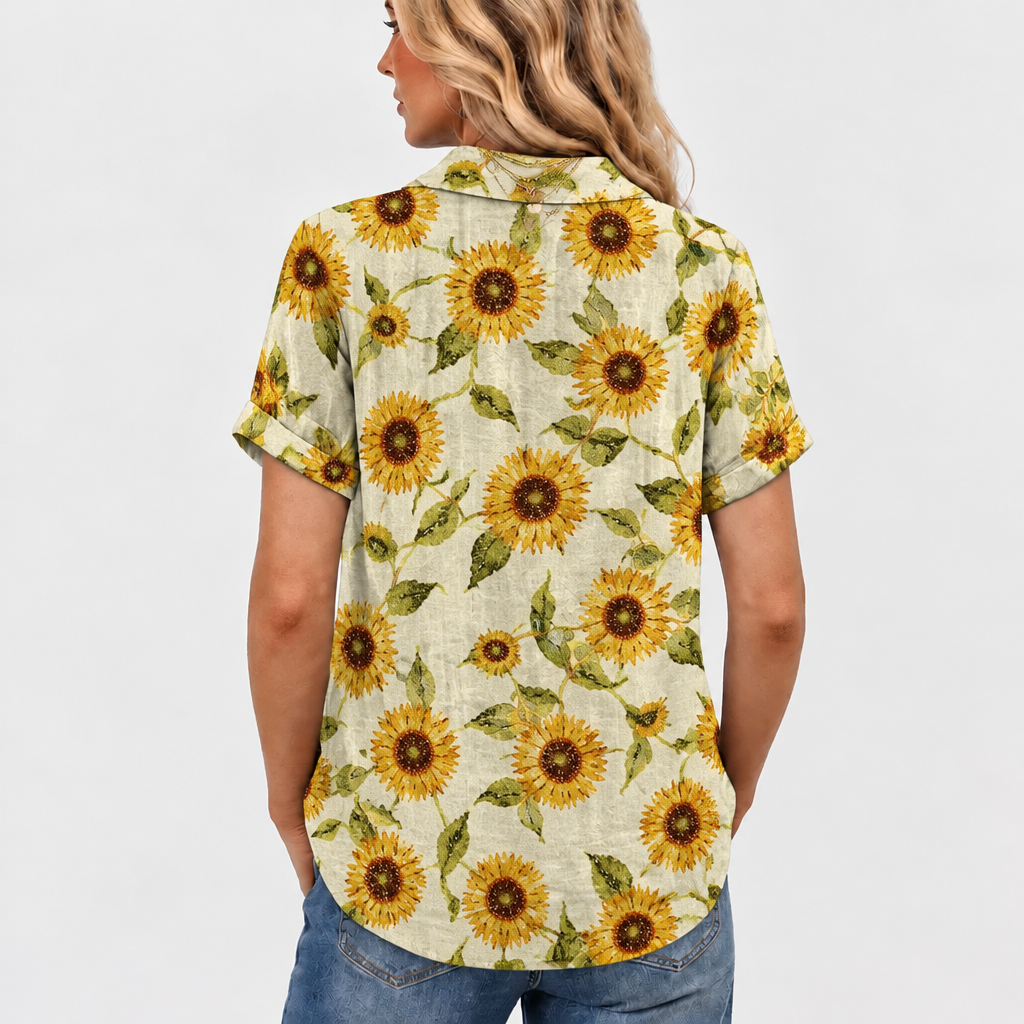 Petula | Sunflower Collared Top