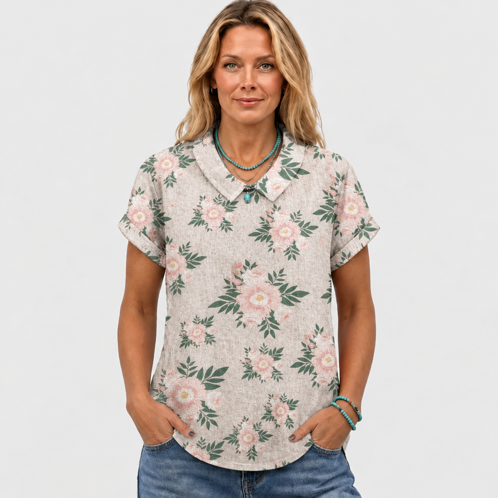 Olga | Botanical Collared Top