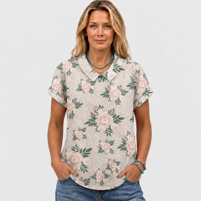 Olga | Botanical Collared Top