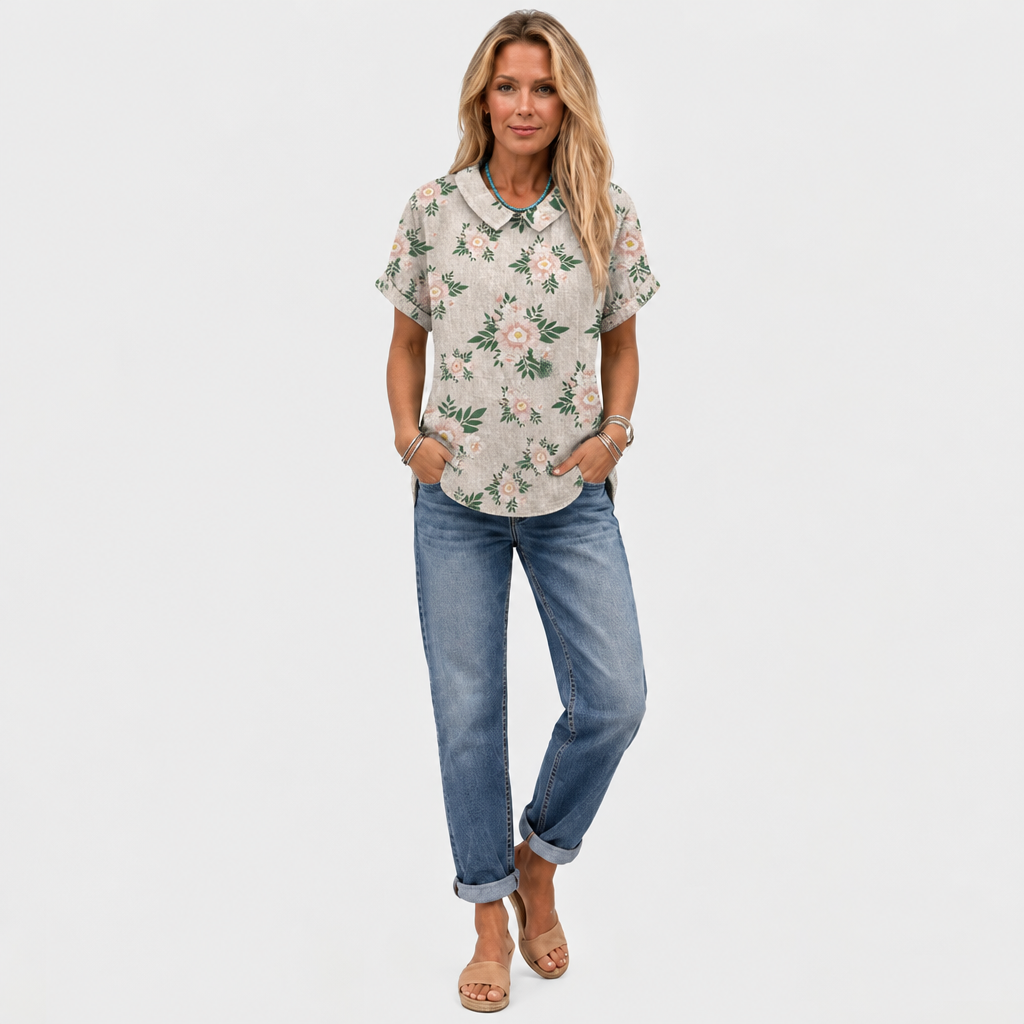 Olga | Botanical Collared Top