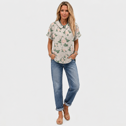 Olga | Botanical Collared Top