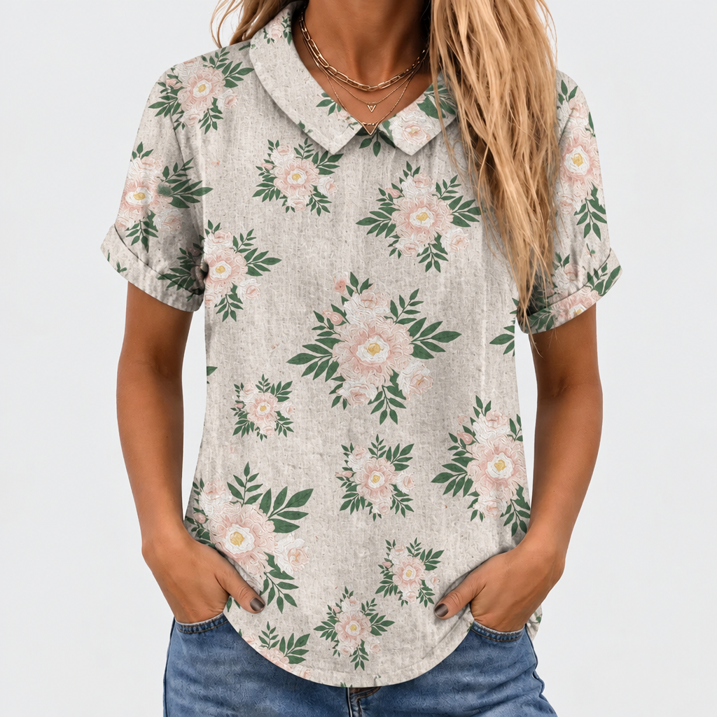Olga | Botanical Collared Top