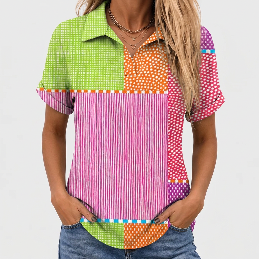 Lynley | Patchwork Collared Top