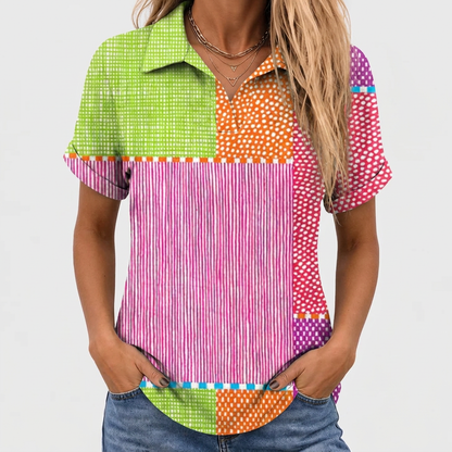 Lynley | Patchwork Collared Top