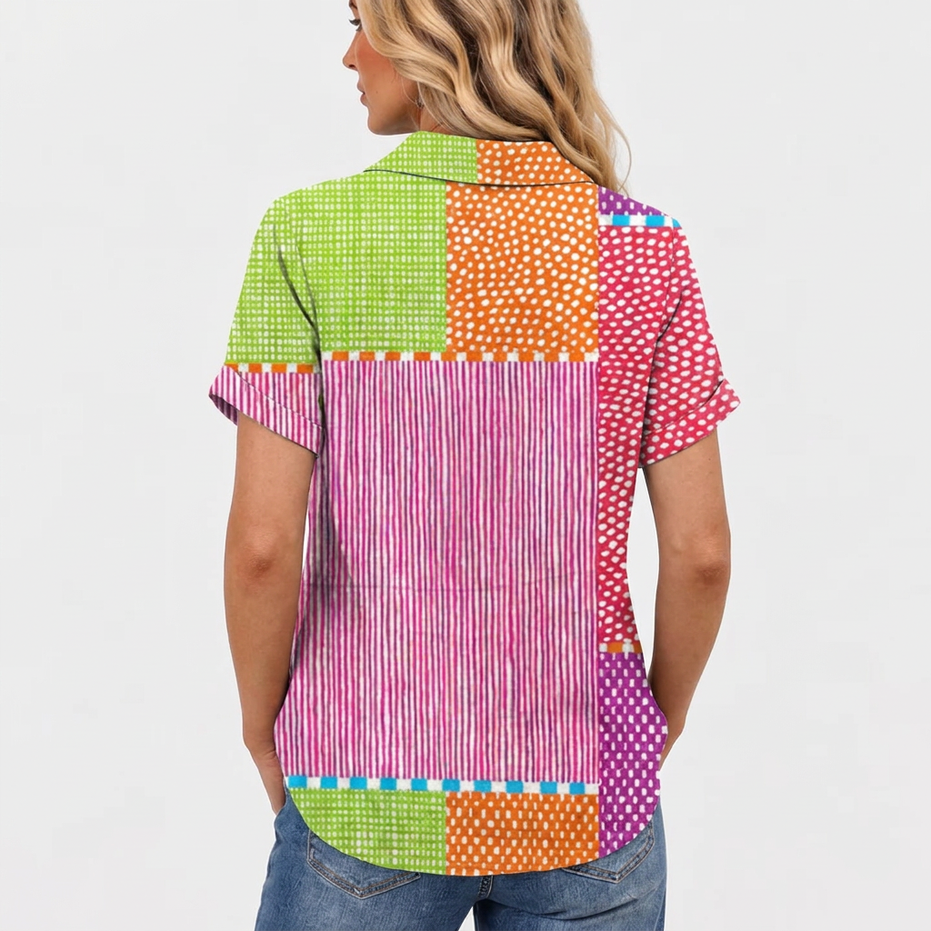 Lynley | Patchwork Collared Top