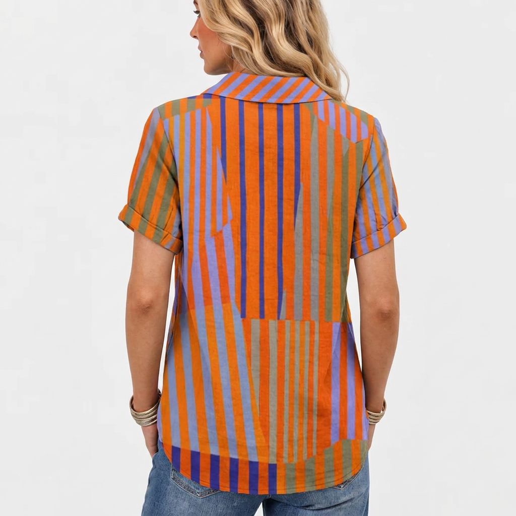 Ingrid | Striped Collared Top