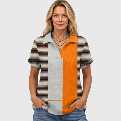 Ursula | Colourblock Collared Top