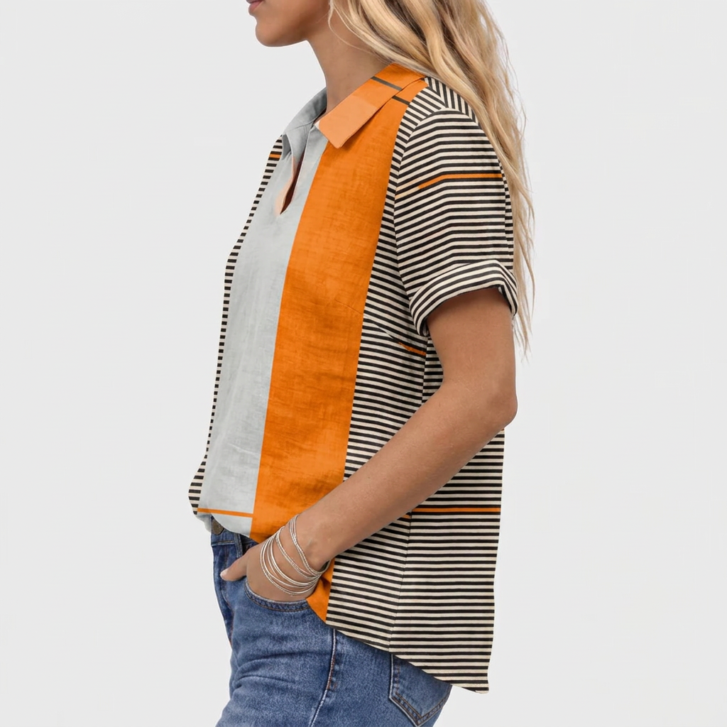 Ursula | Colourblock Collared Top