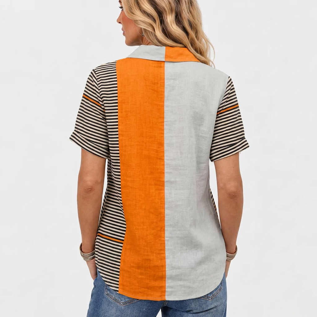 Ursula | Colourblock Collared Top