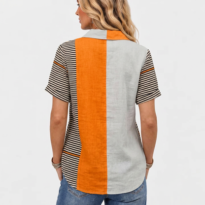 Ursula | Colourblock Collared Top