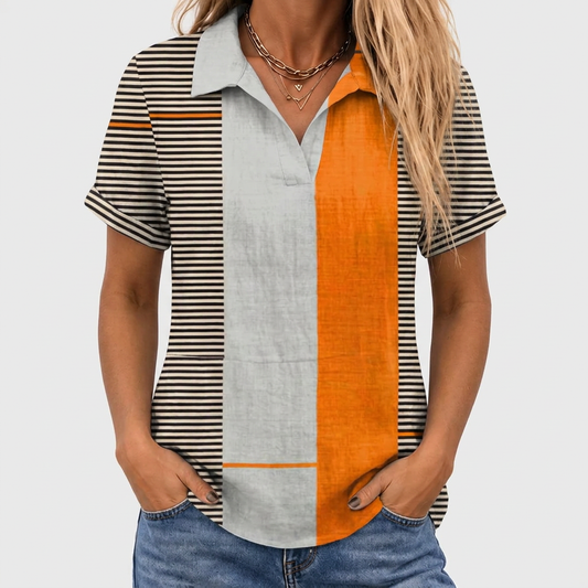 Ursula | Colourblock Collared Top