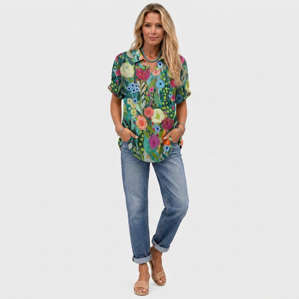 Nerolie | Floral Collared Top