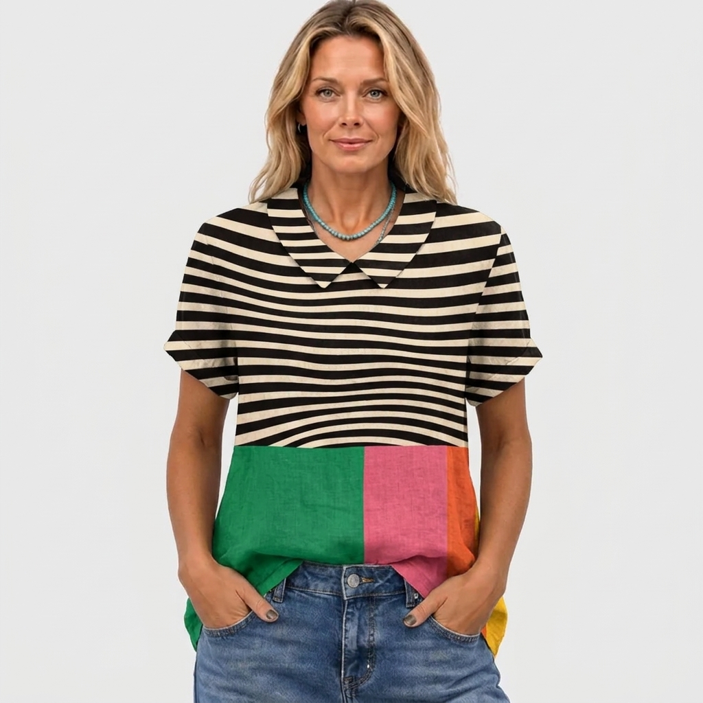 Winifred | Colourblock Collared Top