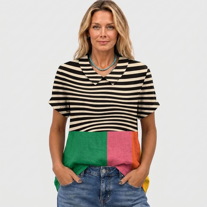 Winifred | Colourblock Collared Top