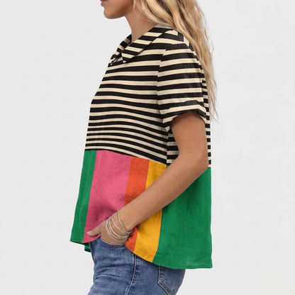 Winifred | Colourblock Collared Top