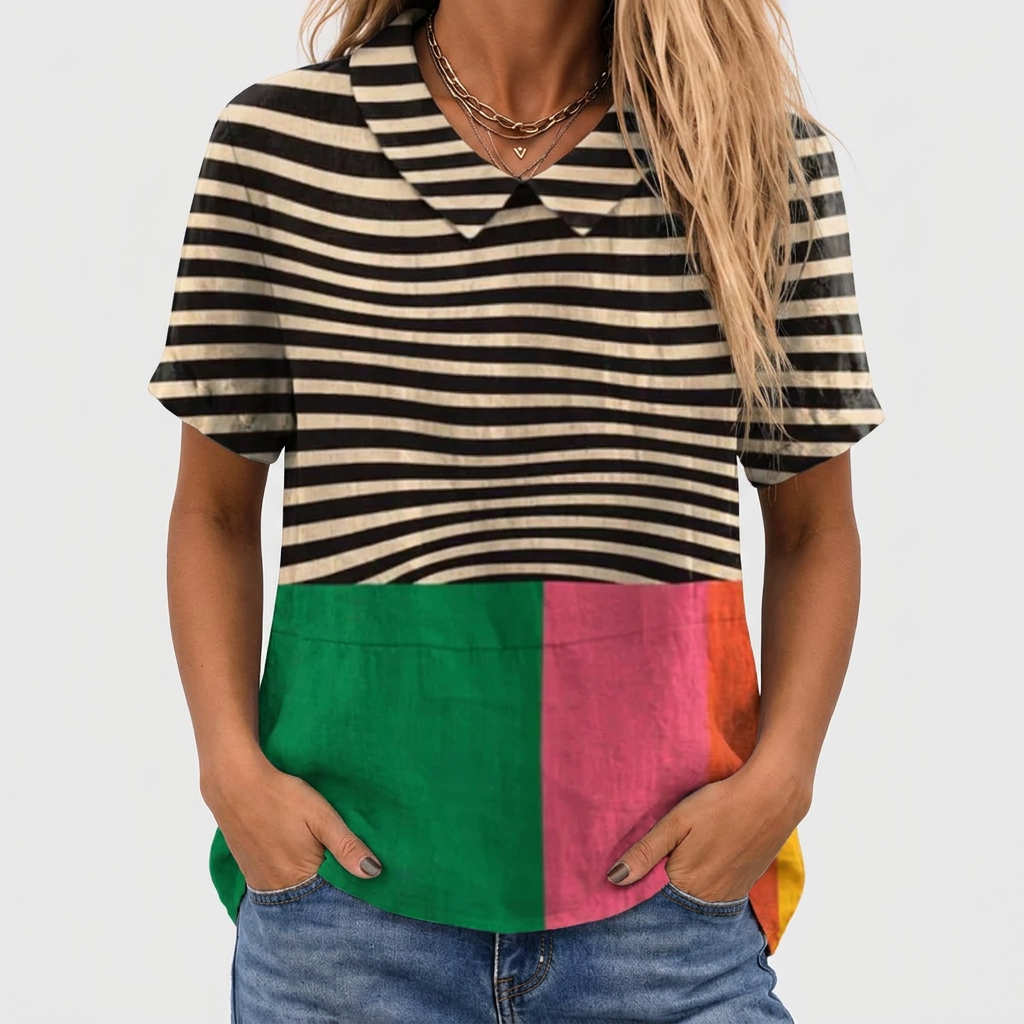 Winifred | Colourblock Collared Top