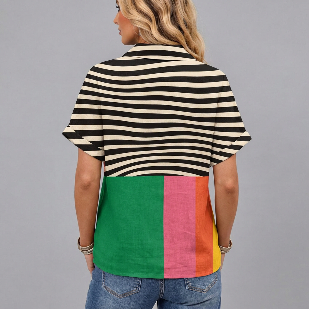 Winifred | Colourblock Collared Top
