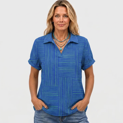 Verity | Geometric Collared Top