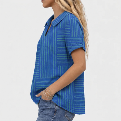Verity | Geometric Collared Top
