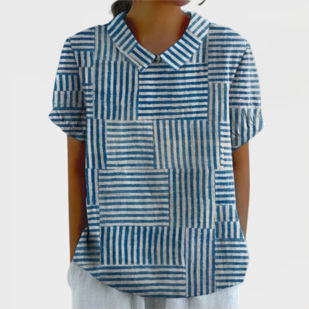 Bonita | Patchwork Collared Top