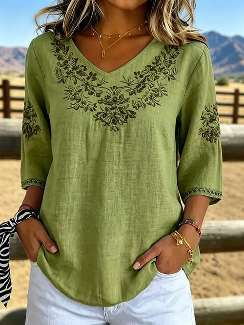 Alma™ | Botanical V-Neck Blouse