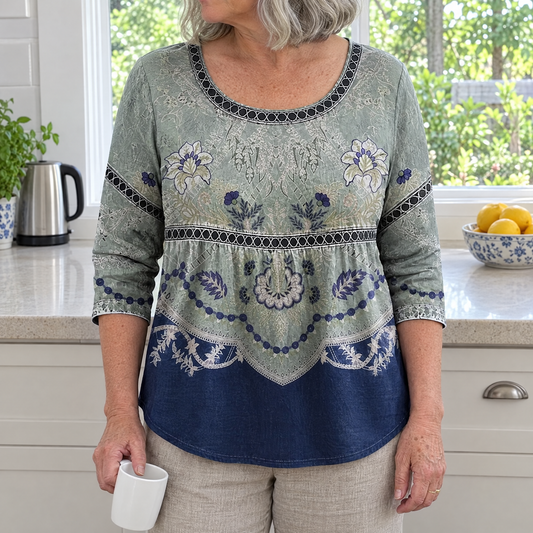 Marlene | Vintage Floral Print Blouse