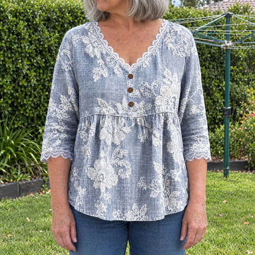 Constance | Vintage Floral Print Blouse